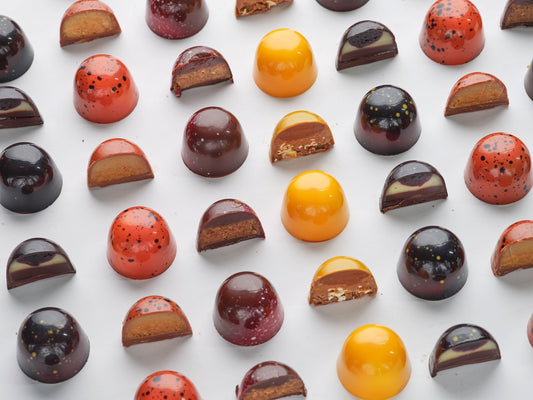 Handmade Irish chocolate bonbons from the Amber Delights collection, a luxury birthday treat for foodies