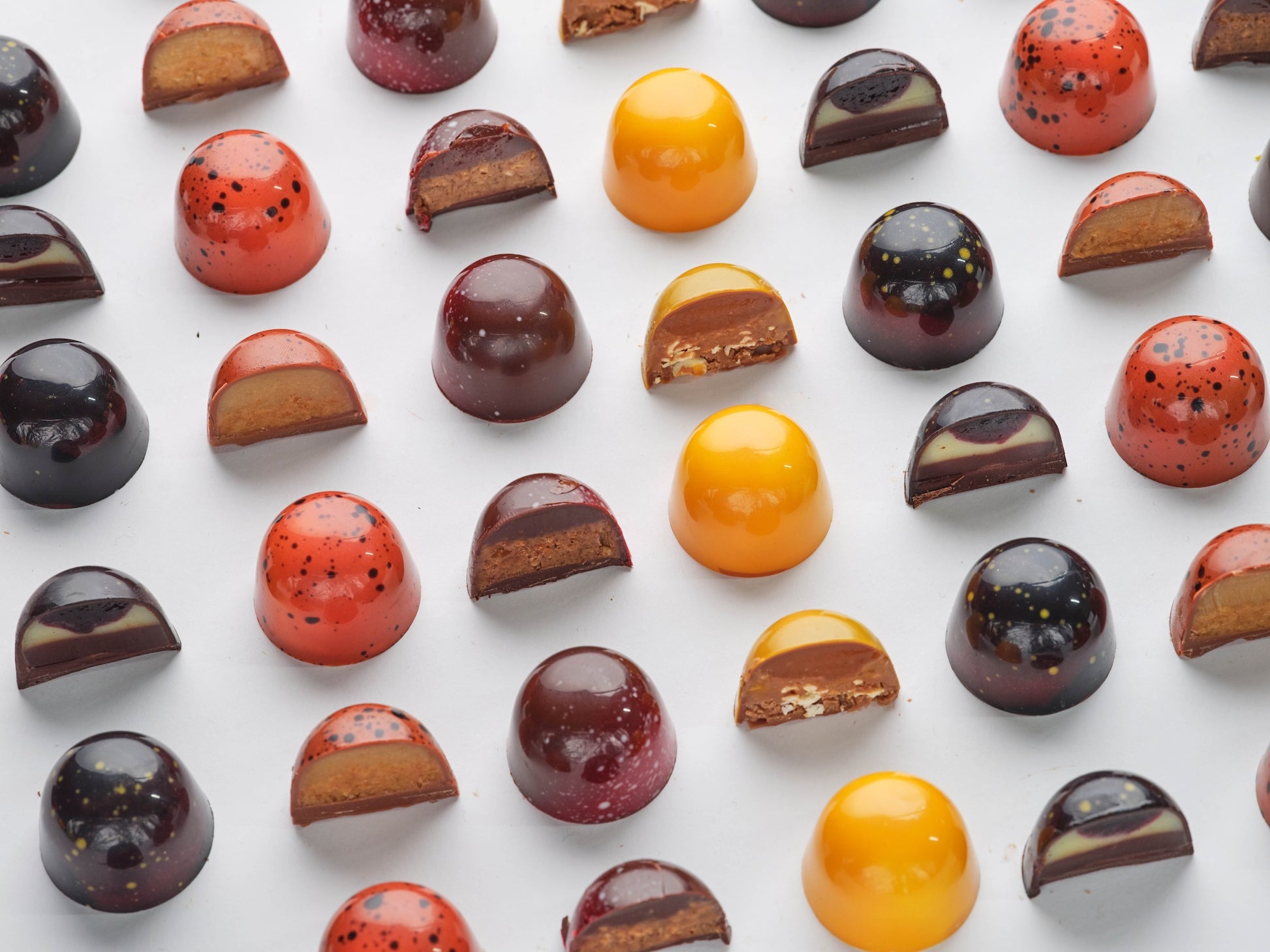Handmade Irish chocolate bonbons from the Amber Delights collection, a luxury birthday treat for foodies